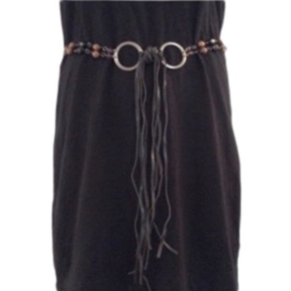 Boho Retro Beads & Hoop with Fringe Tie Belt - Picture 2 of 4